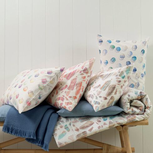 Beties Momenti Federa Cuscino 15x40 Cm, 100% Cotone Panama Con Slubs, Colore Blu Ortensia, Morbida E Resistente
