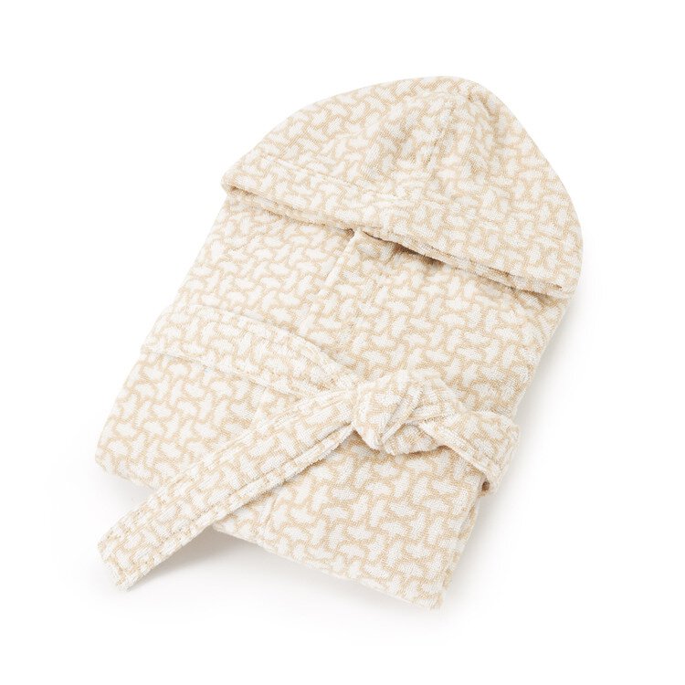 ACCAPPATOIO JACQUARD SEMPIONE BEIGE| ACCAPPATOIO CON CAPPUCCIO
