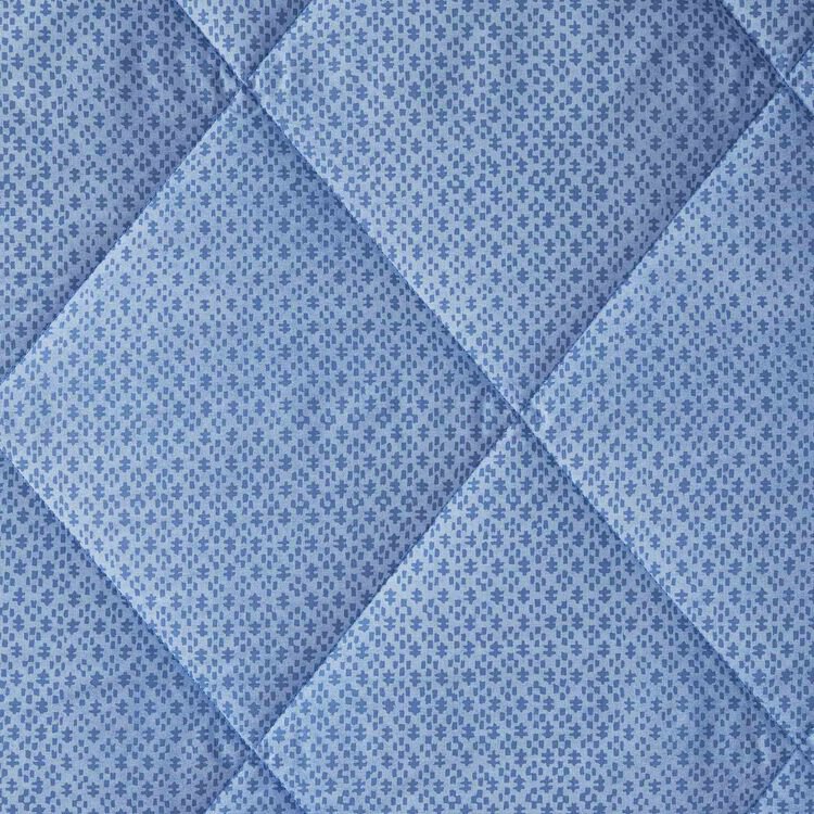 Bleu Câlin Trapunta Matrimoniale 2 Persone Teresa - 220x240 Cm - Poliestere Taffetà - Blu E Grigio - Calda 400g/m²
