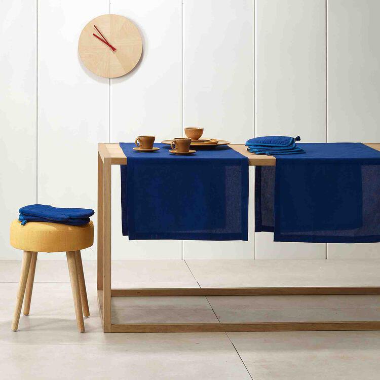 Runner da tavolo usa e getta in raso di colore solido blu navy da 1 pezzo,  runner da tavolo da cucina moderno e morbido per tavolo da pranzo